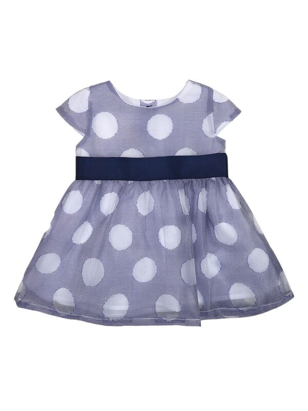 Girls White & Blue Short Sleeve Dress image number 0